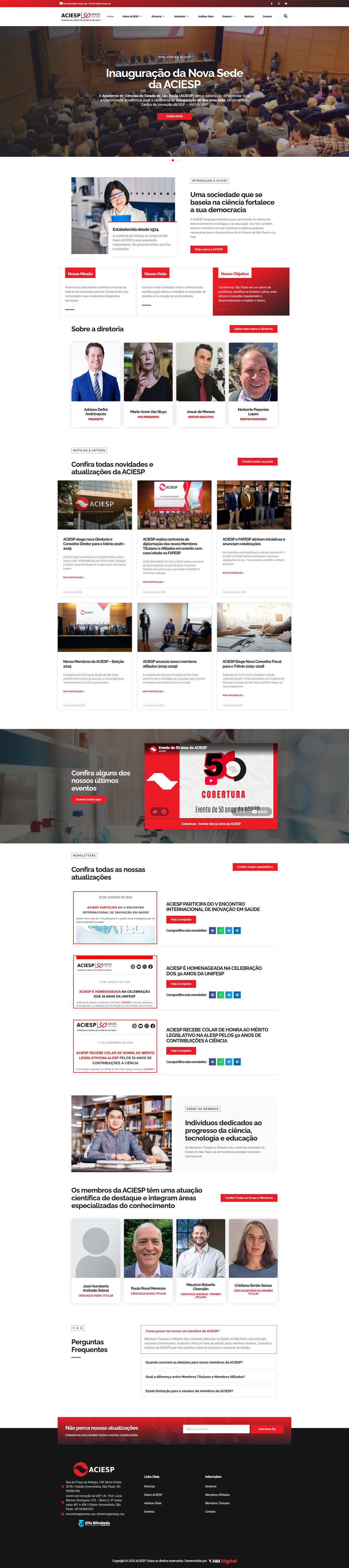 Captura completa do site ACIESP