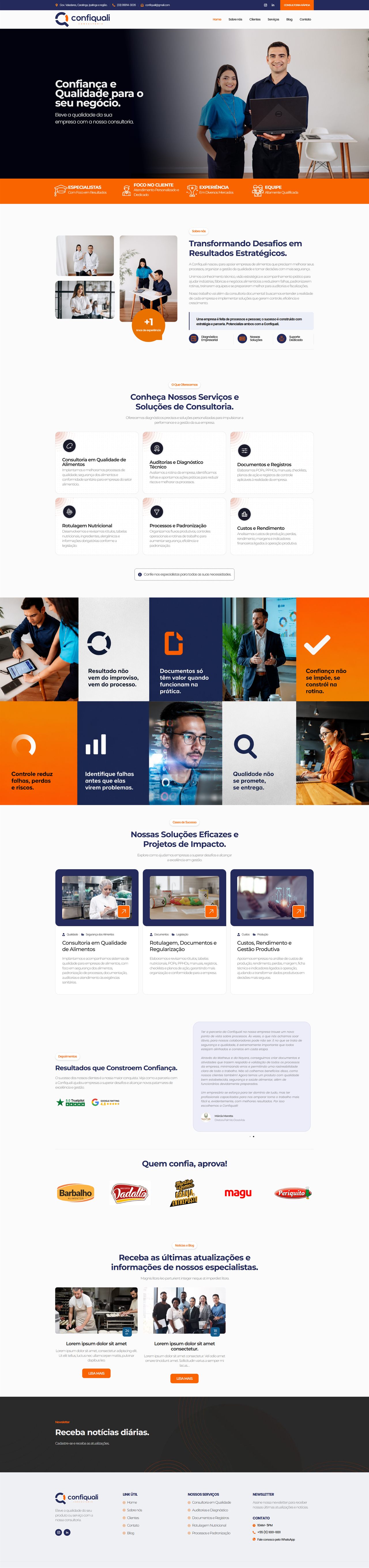 Captura completa do site ConfiQuali