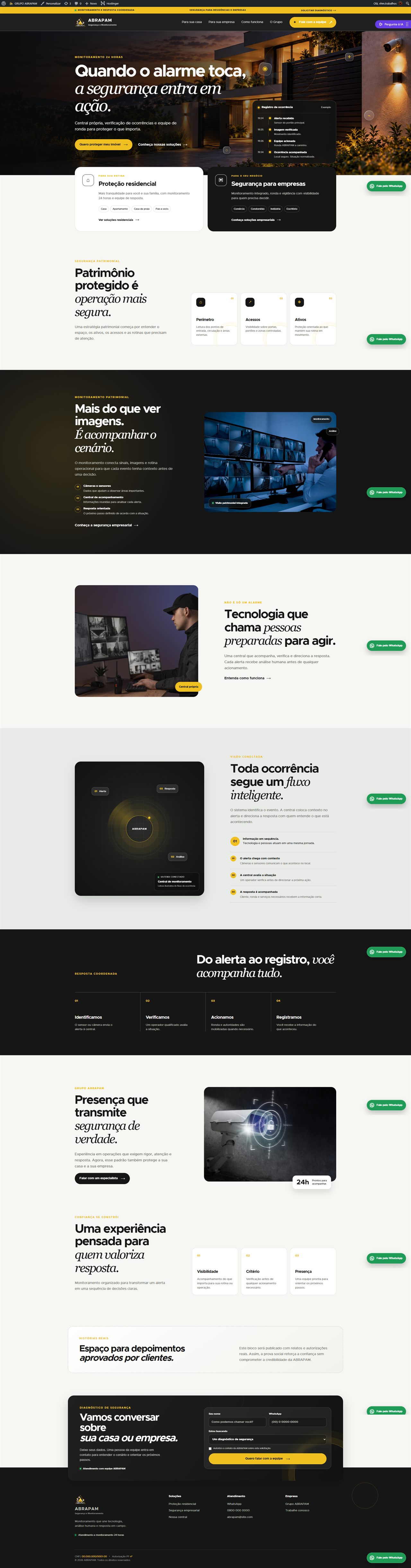 Captura completa do site Grupo Abraham