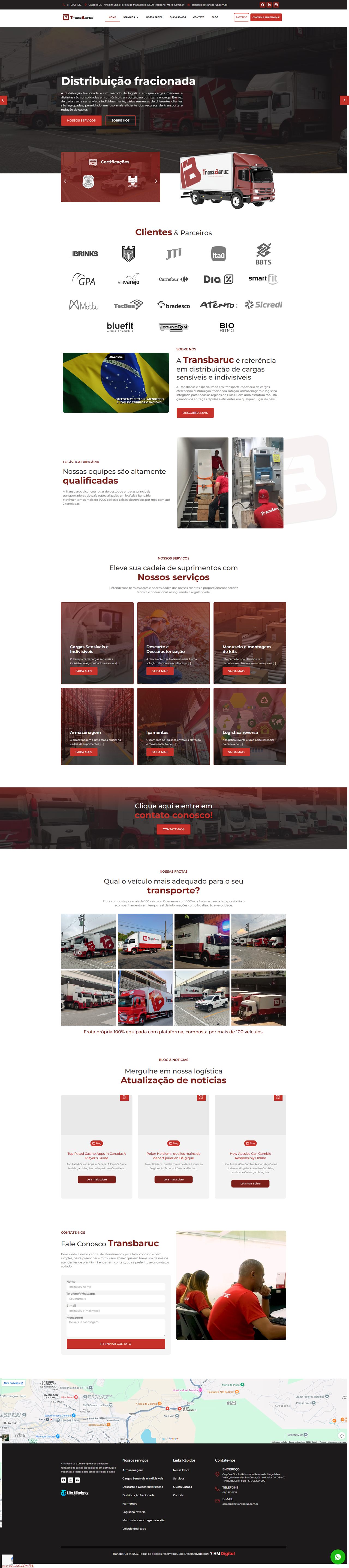 Captura completa do site Transbaruc
