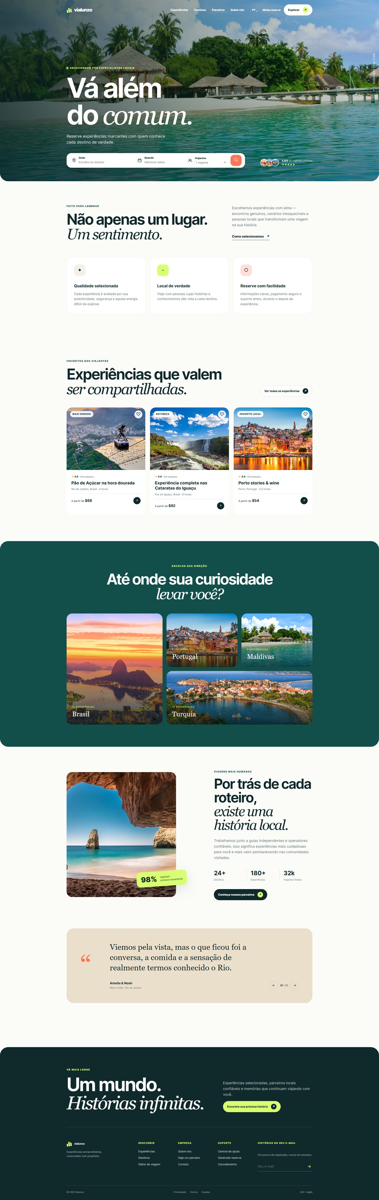 Captura completa do site ViaLunzo